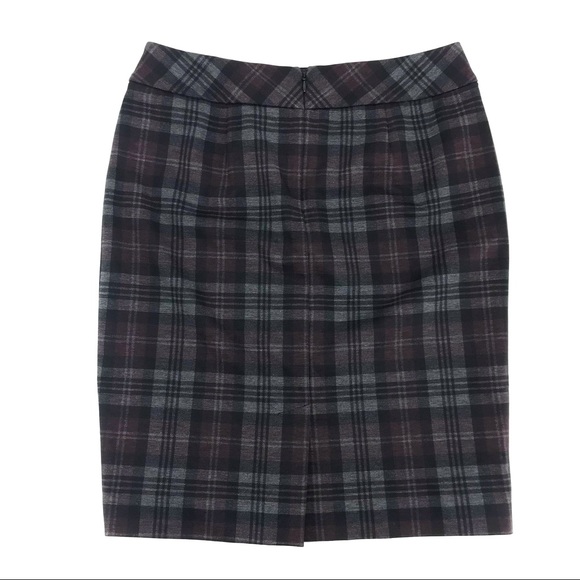 Nine West Plaid Black & Plum Skirt, NWT - Picture 3 of 8
